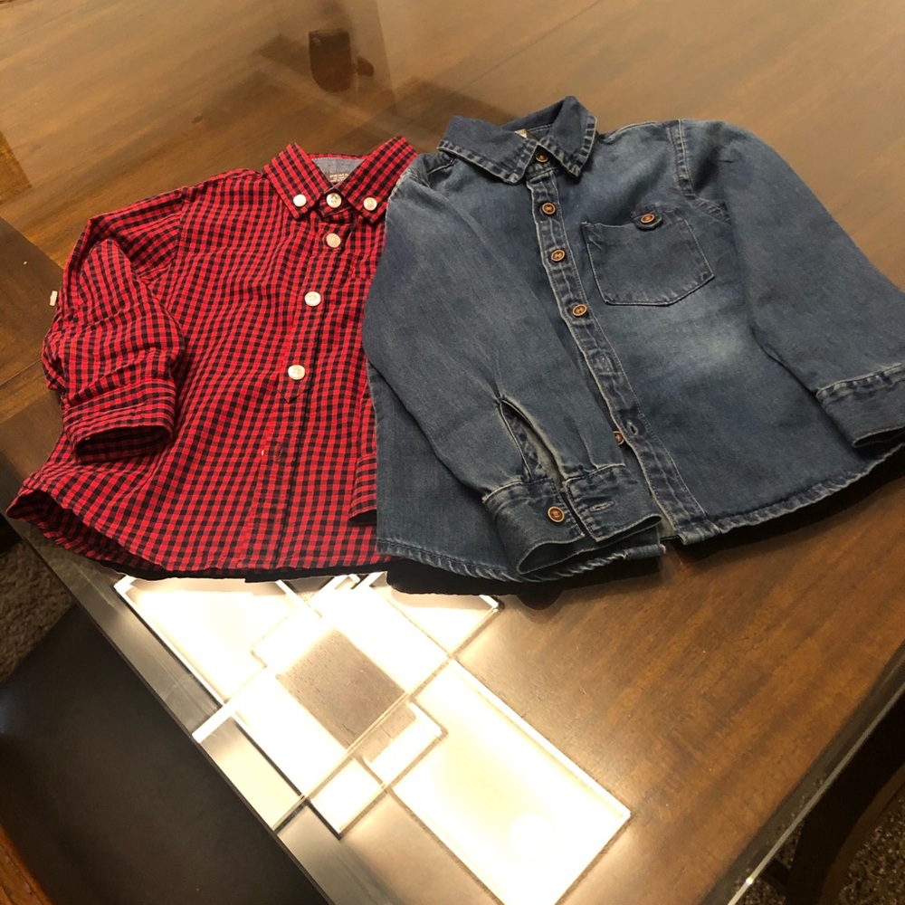 Baby boys Primark button down shirts12-18m